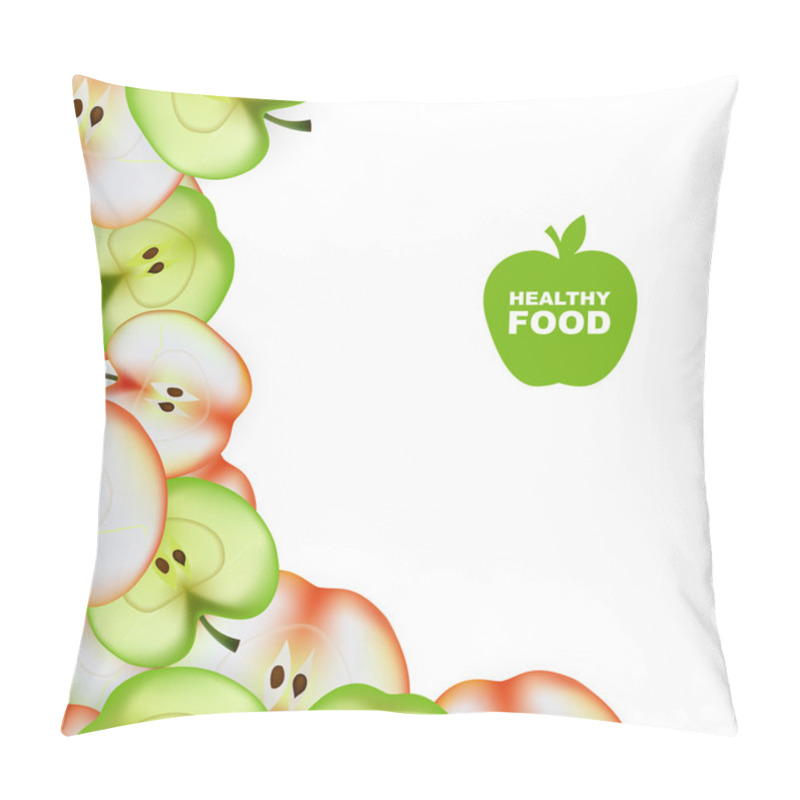 Personality  Healthy Food. Slice Of Apple. Vector Pillow Covers