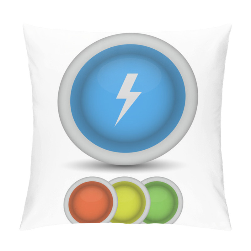 Personality  Vector Lightning Bolt Icon On White. Eps10 Pillow Covers