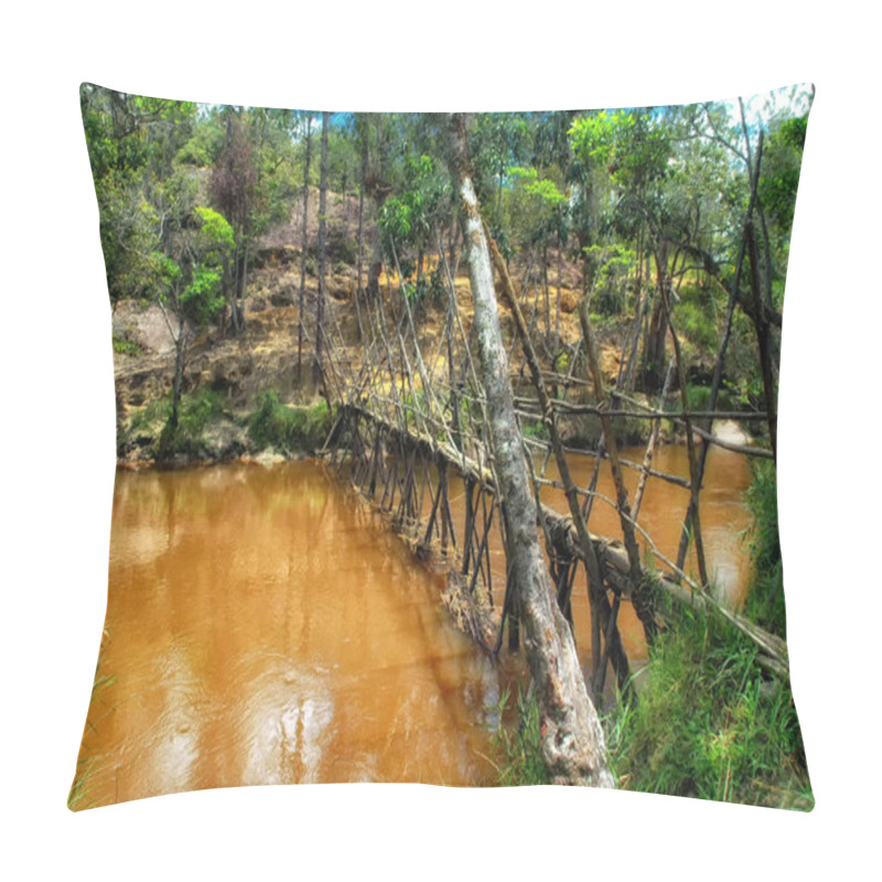 Personality  Wooden Prehistoric Bridge In The Baliem Valley, Papua, Indonesia. Pillow Covers