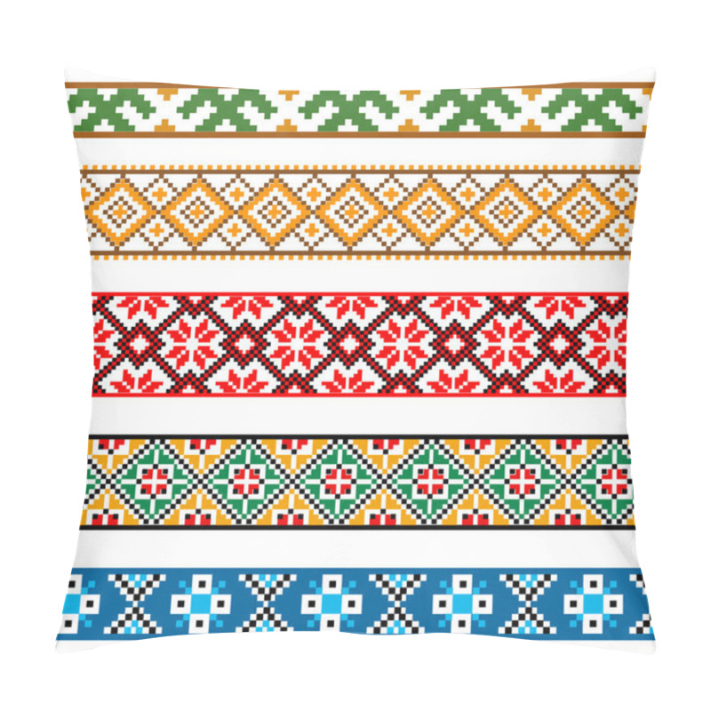 Personality  Set Of Ribbons With Folk Pattern Pillow Covers