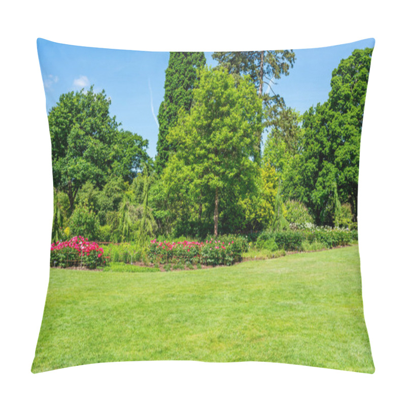 Personality  English Garden With Blooming Flowers In Early Summer. Selective Focus Pillow Covers