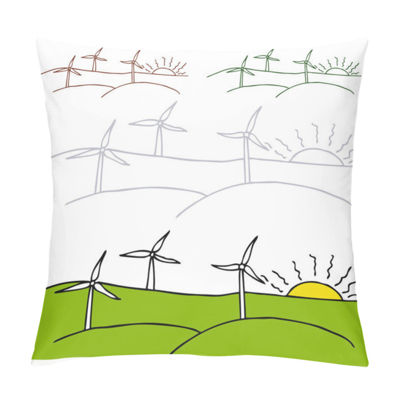 Personality  Wind Turbines Pillow Covers