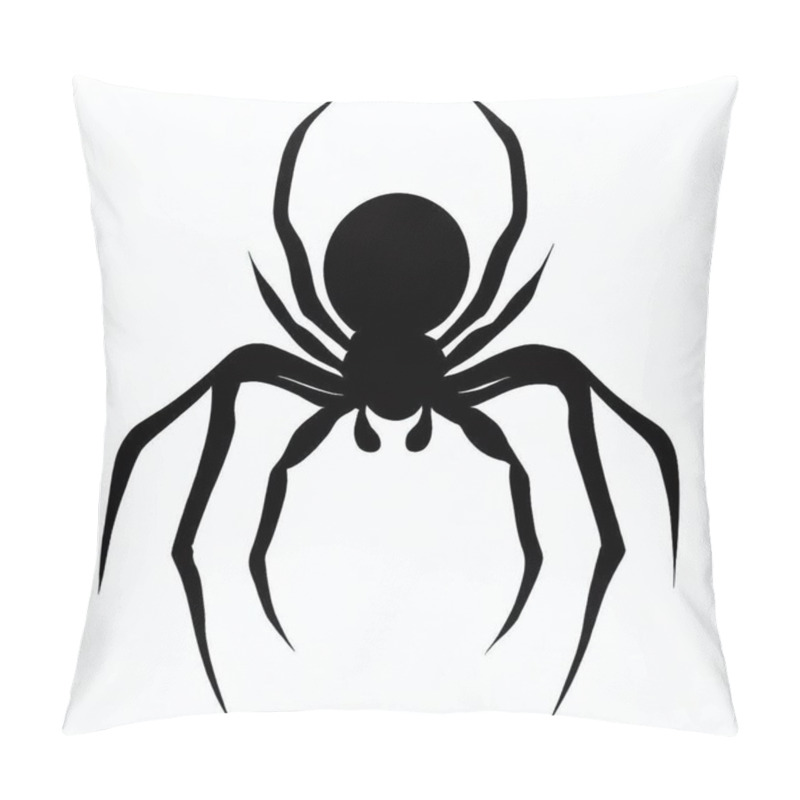 Personality  Vector Silhouette Of Spider, Creepy Spider Illustration For Arachnid And Halloween Concepts Pillow Covers