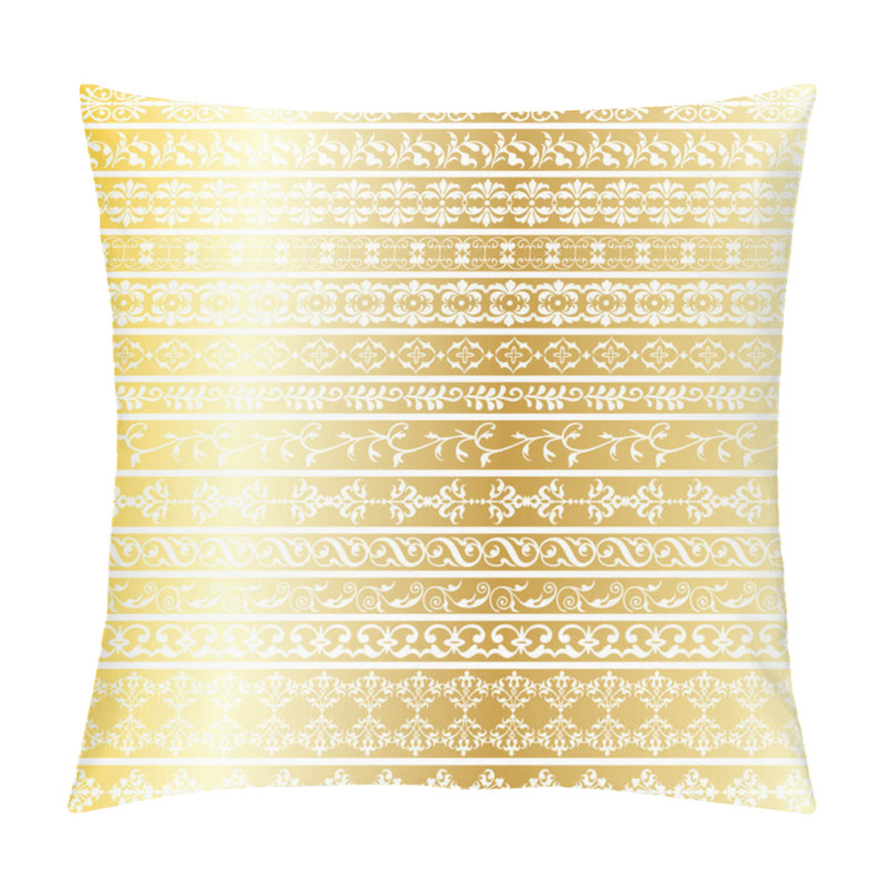 Personality  Gold Ornate Border Patterns Pillow Covers