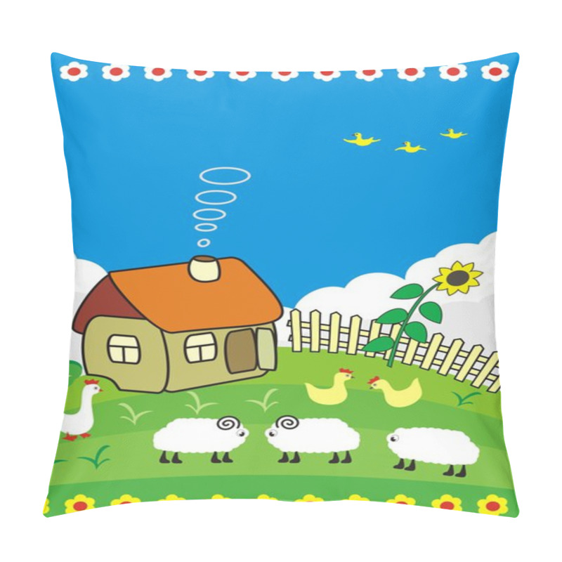 Personality  Rural Small House. Pillow Covers