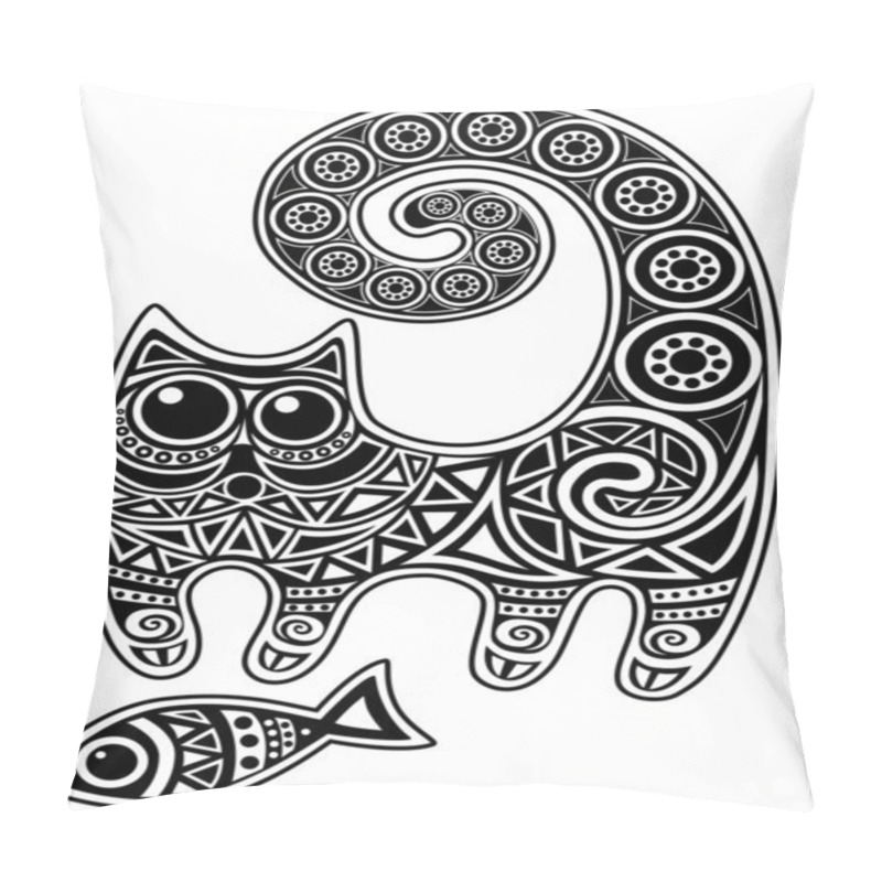 Personality  Cat With Fish Pillow Covers