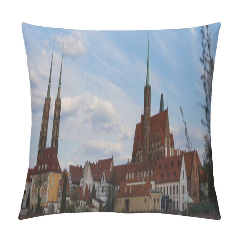 Personality  Old Buildings On Ostrow Tumski In Wroclaw, Banner  Pillow Covers