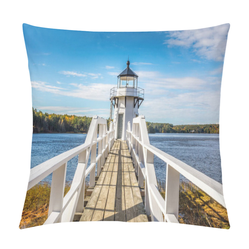 Personality  The Doubling Point Lighhouse, Kennebec River, Arrowsic, Maine Pillow Covers