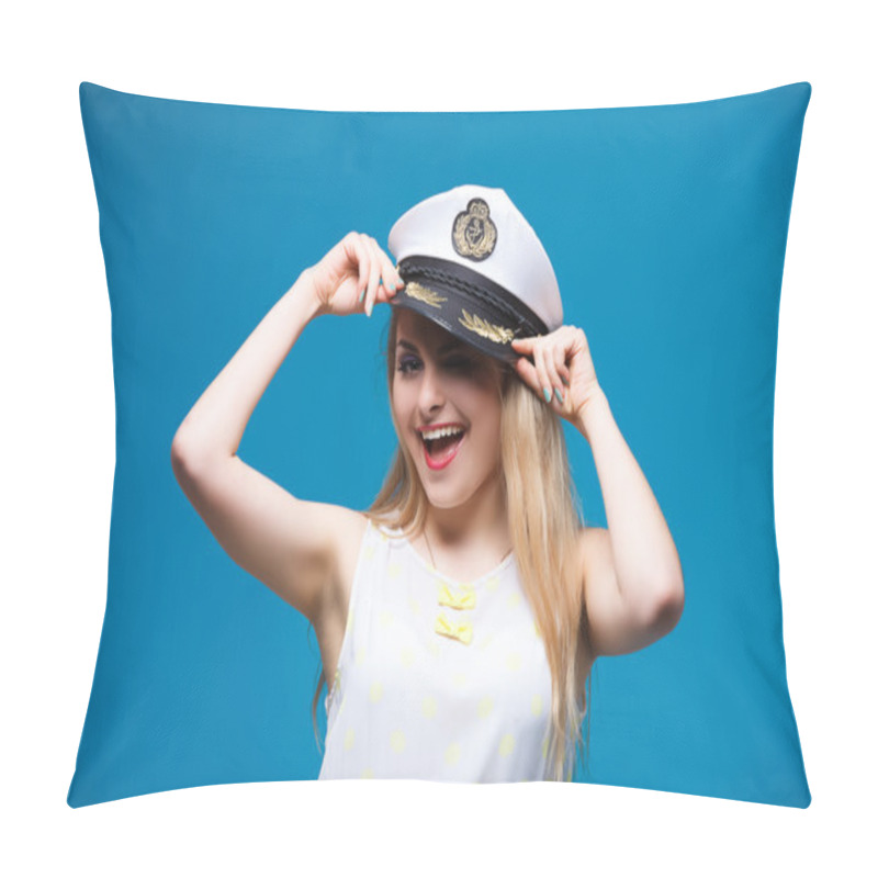 Personality  Beautiful Girl In Style Of Pin-up, Dresses Captain Cap Pillow Covers