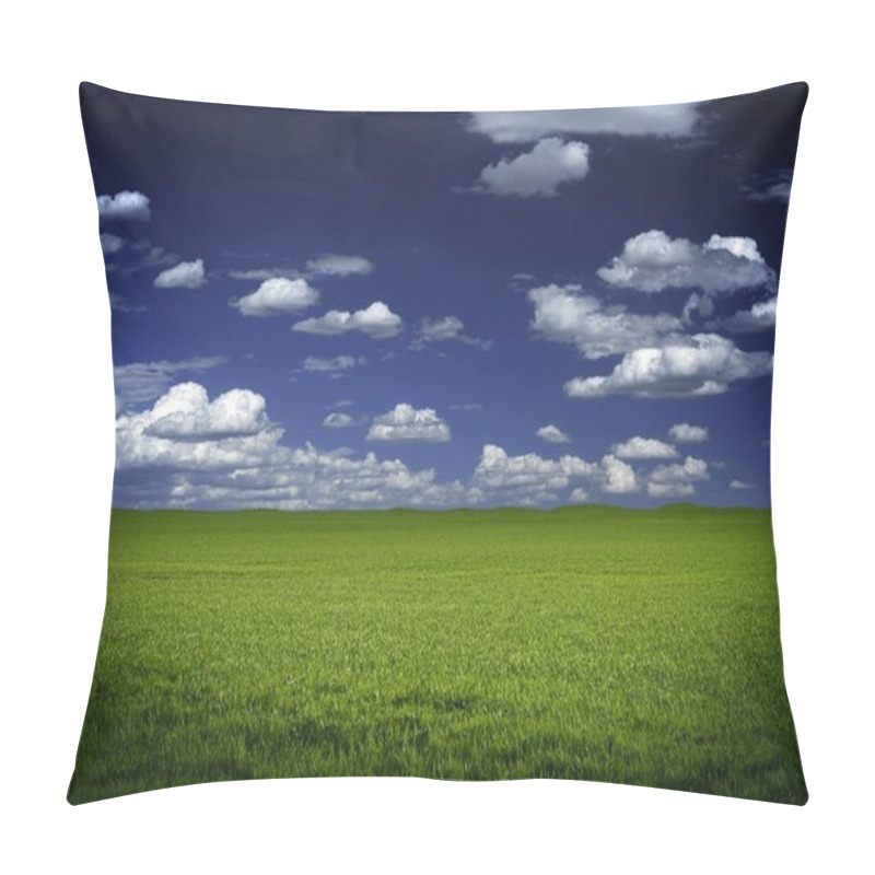 Personality  Green Field And Blue Sky Pillow Covers