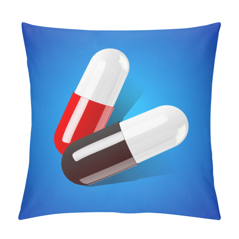 Personality  Two Tablets On A Blue Background Pillow Covers