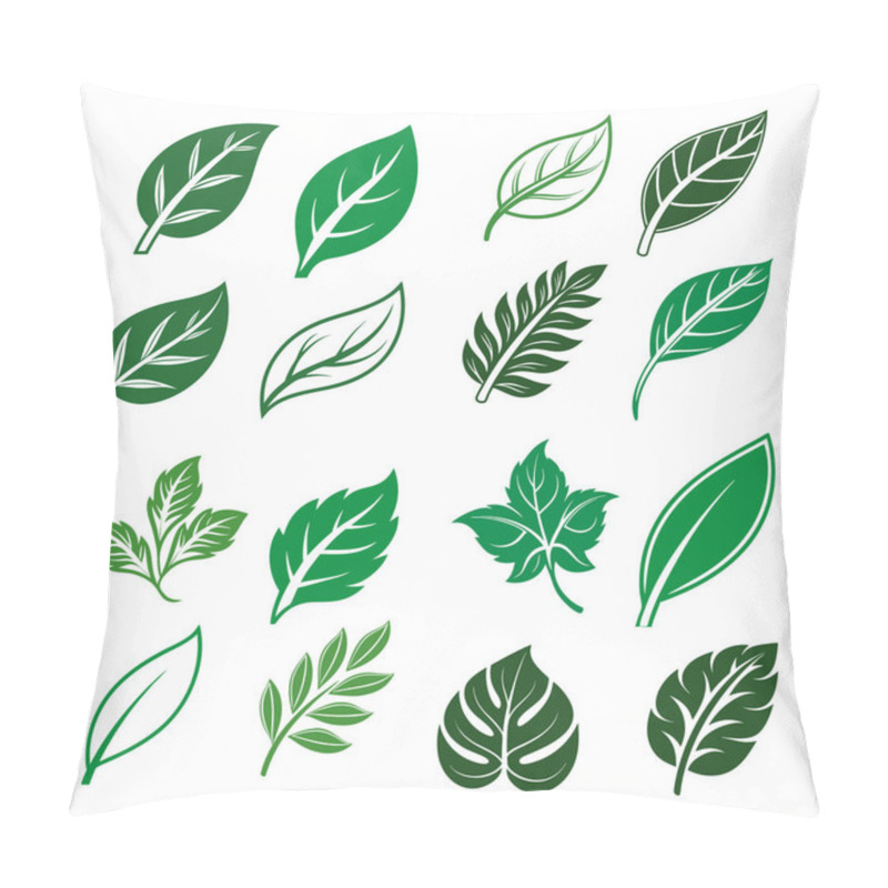 Personality  Diverse Green Leaf Illustrations For Design Projects Pillow Covers