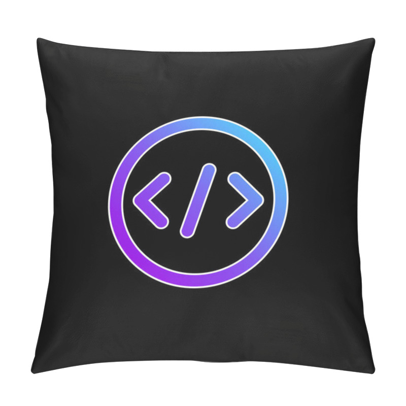 Personality  Bracket Blue Gradient Vector Icon Pillow Covers