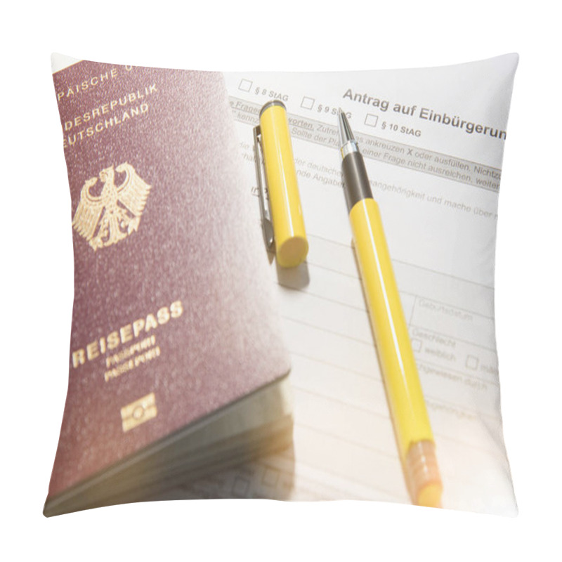 Personality  German Passport With Petition For Naturalization And Pen Pillow Covers