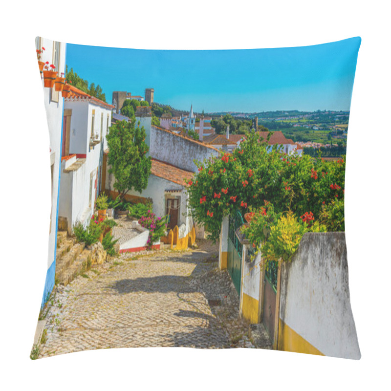 Personality  A Narrow Street Inside Of The Obidos Castle In Portugal Pillow Covers