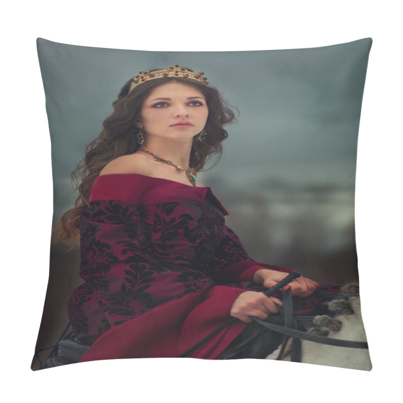 Personality  Medieval Queen Portrait  Pillow Covers