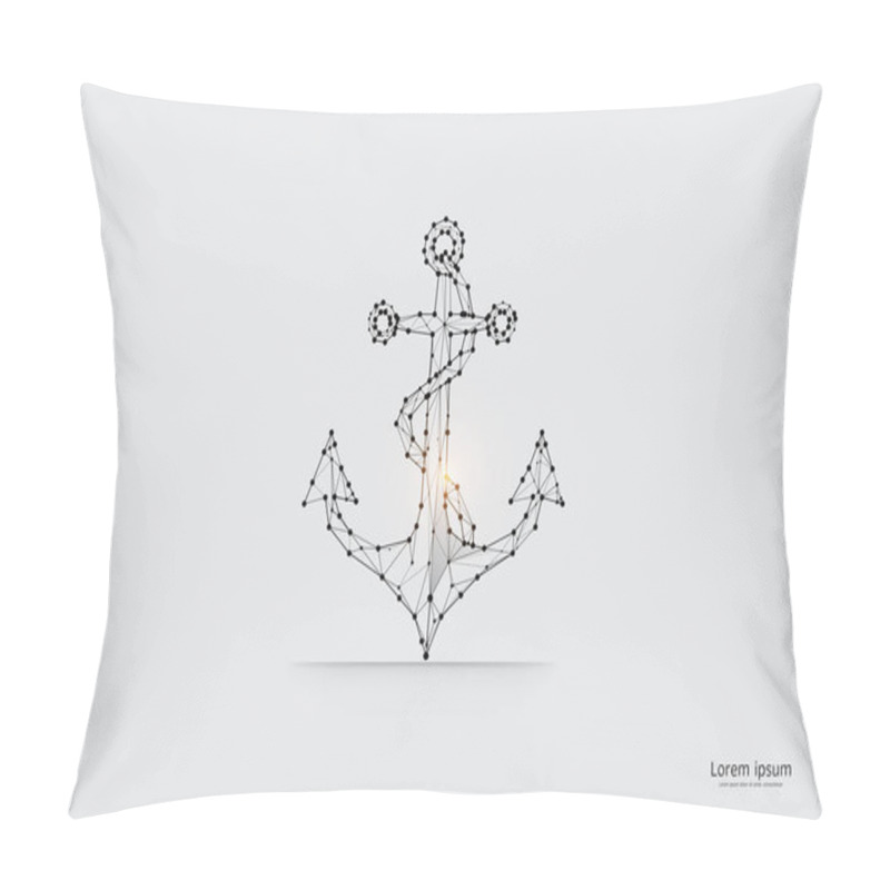 Personality  The Particles, Geometric Art, Line And Dot Of Anchor. Pillow Covers