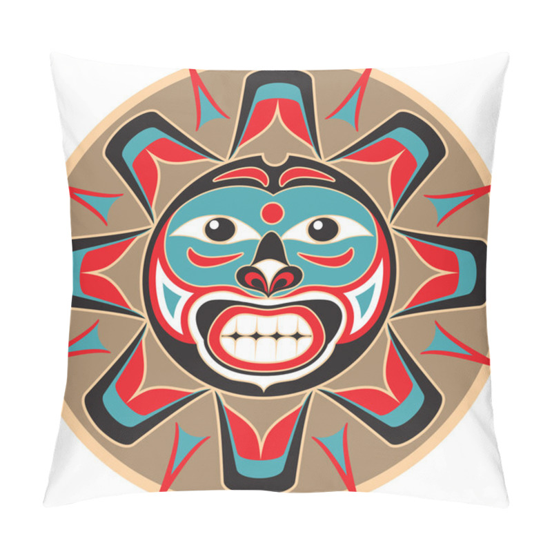 Personality  Sun - Native American Style Vector Pillow Covers