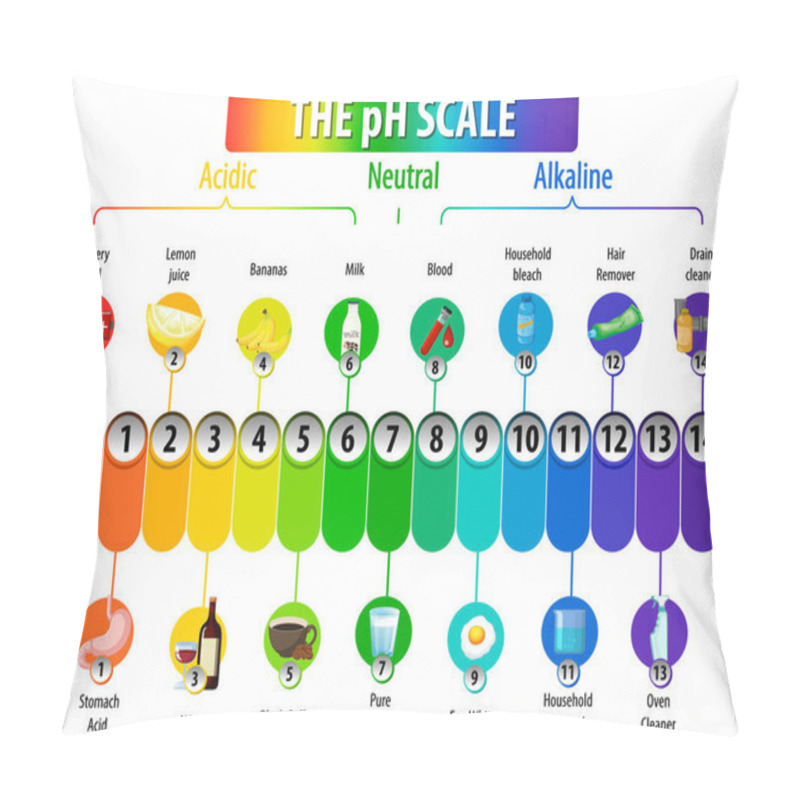 Personality  A PH Scale On White Background Illustration Pillow Covers