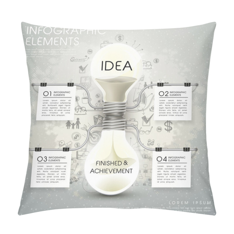 Personality  Vector Bulb Hourglass Infographic Elements Pillow Covers