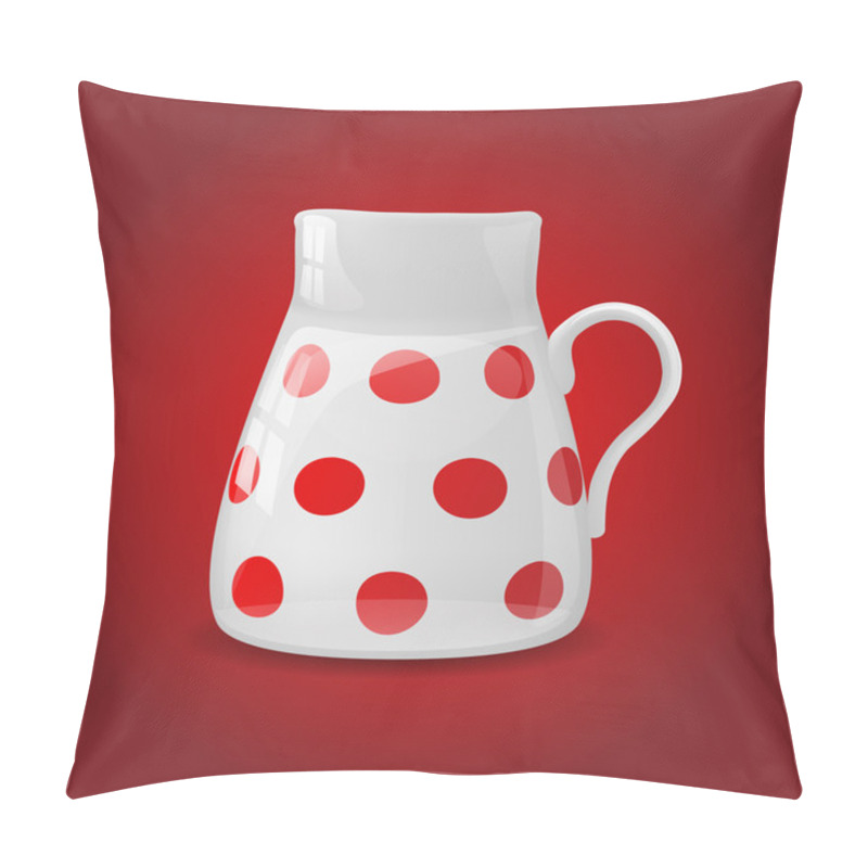 Personality  White Ceramic Pot With Red Dots Pillow Covers