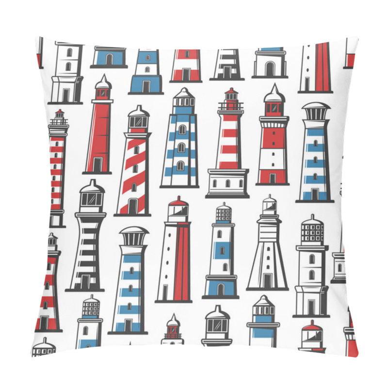 Personality  Lighthouse And Beacon Nautical Seamless Pattern Pillow Covers