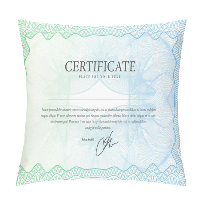 Personality  Vector Pattern That Is Used In Currency And Certificate Pillow Covers