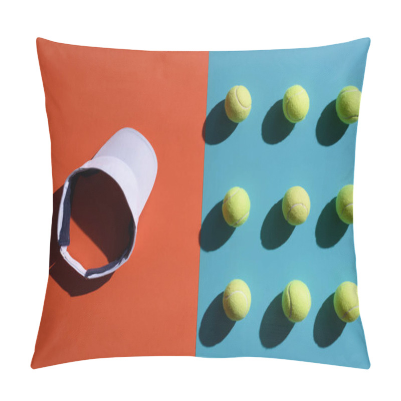 Personality  Tennis Visor And Balls Pillow Covers