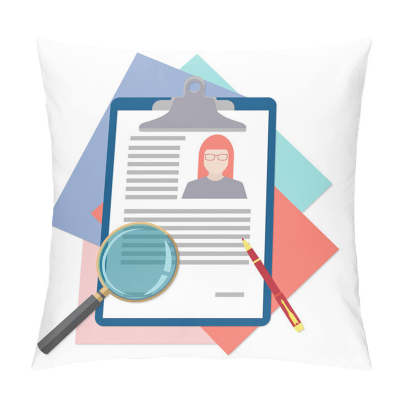 Personality  Flat Design Icon Of Human Resources Management Pillow Covers