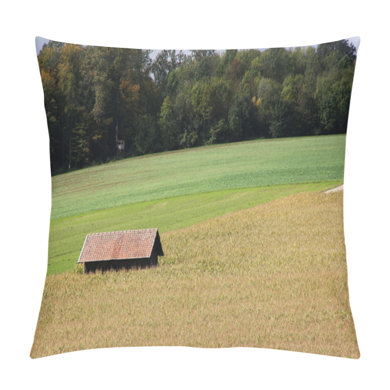 Personality  Little Barn On The Yellow And Green Fields Pillow Covers