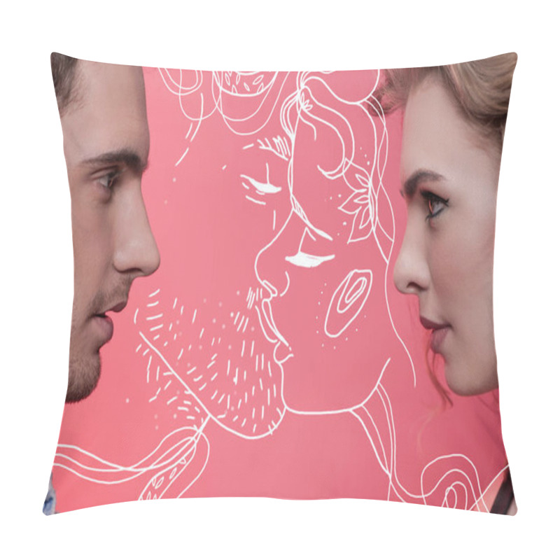 Personality  Young Couple In Love Pillow Covers