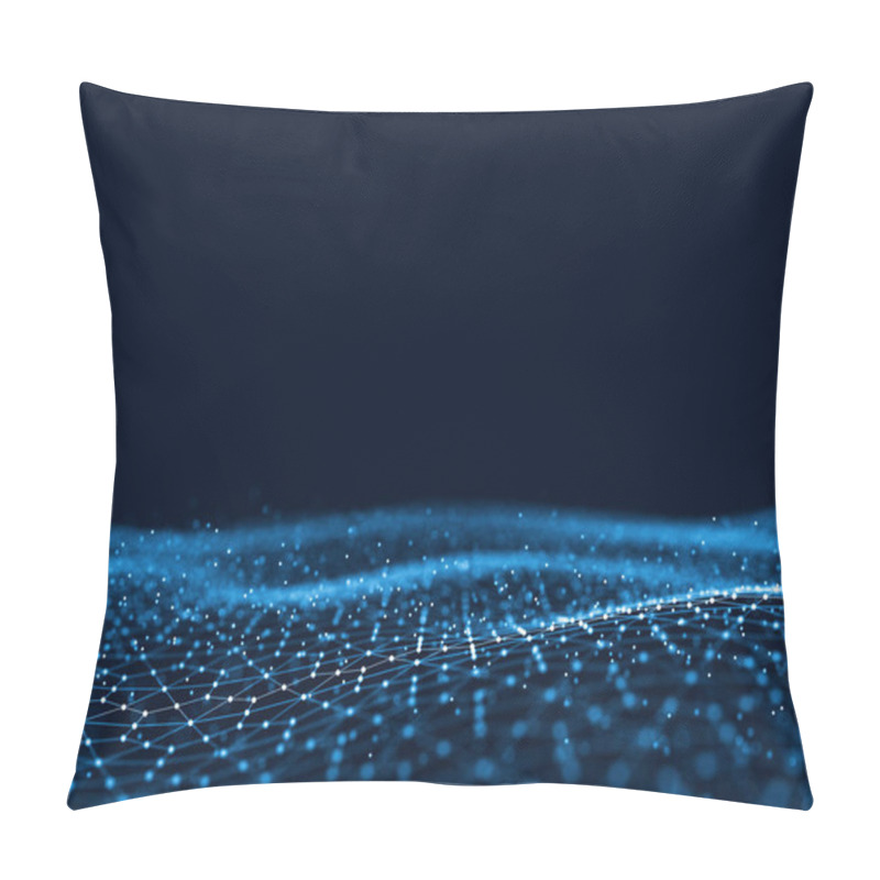 Personality  Computer Geometric Digital Connection Structure. Business Inteligence Technology Background. Binary Code Algorithms Deep Learning. Abstract 3D Rendering. Artificial Intelligence Pillow Covers