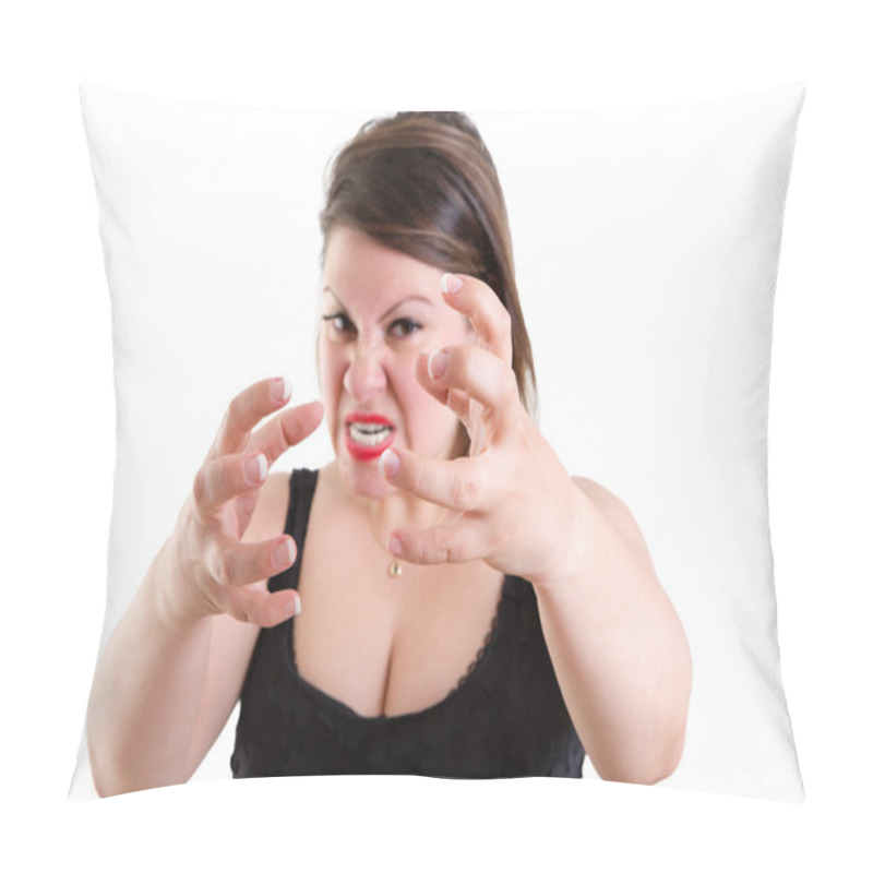 Personality  Furious Temperamental Woman Clawing Her Hands Pillow Covers