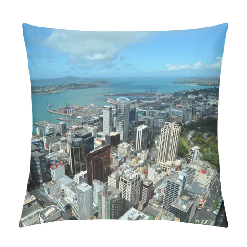 Personality  Auckland City & Harbour Aerial East, New Zealand Pillow Covers