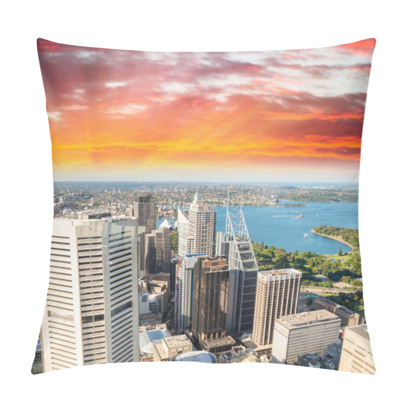 Personality  Sydney Skyscrapers, Aerial View Pillow Covers