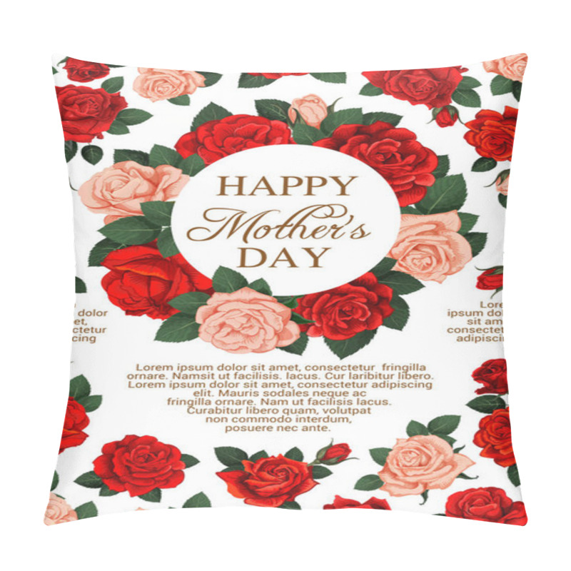 Personality  Vector Rose Flowers Poster For Mothers Day Pillow Covers