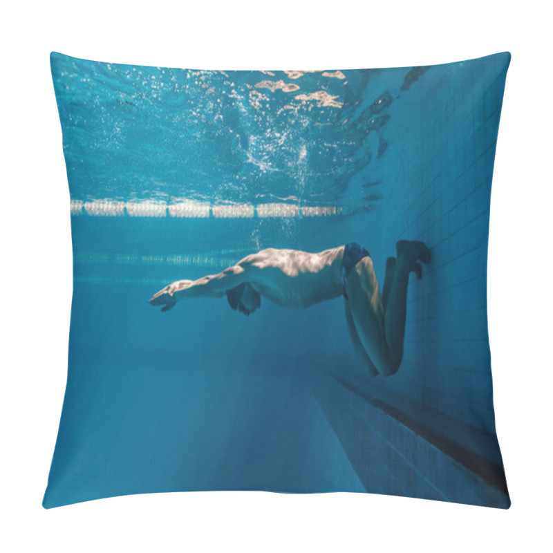 Personality  Underwater Picture Of Male Swimmer Swimming I Swimming Pool Pillow Covers