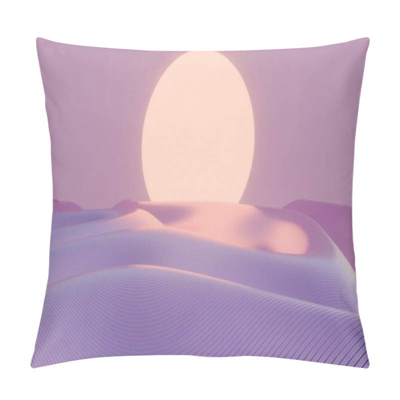 Personality  Surreal Sunset Over Abstract Wavy Landscape In Soft Tones Pillow Covers