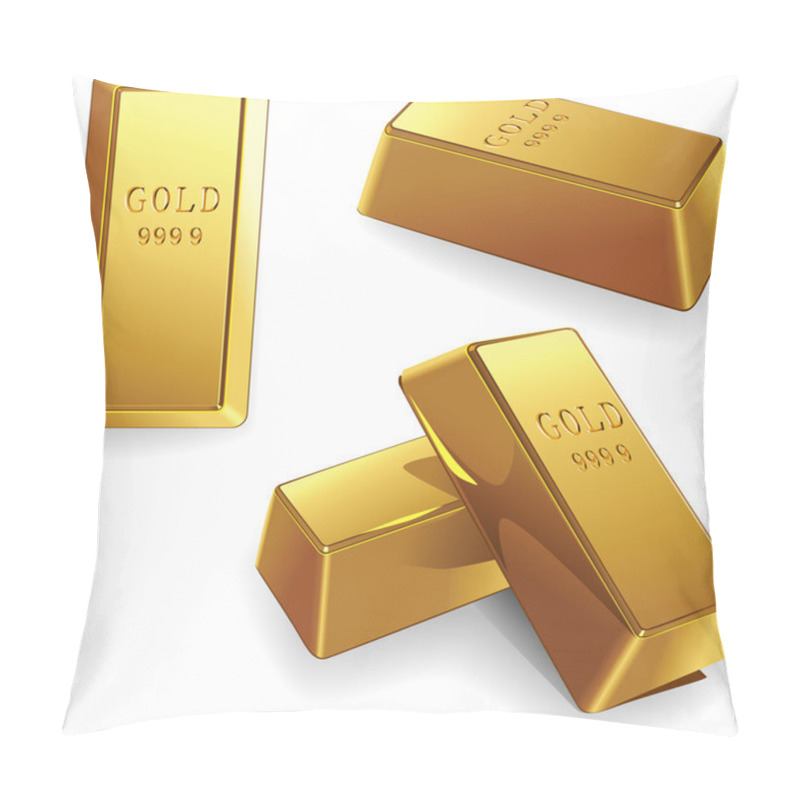 Personality  Vector Set Of Gold Bars Pillow Covers