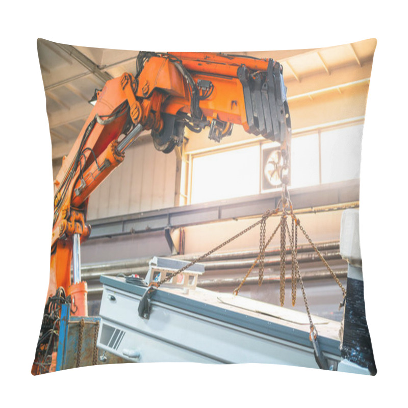 Personality  Cnc Machine Hanging On Hook Crane. Pillow Covers