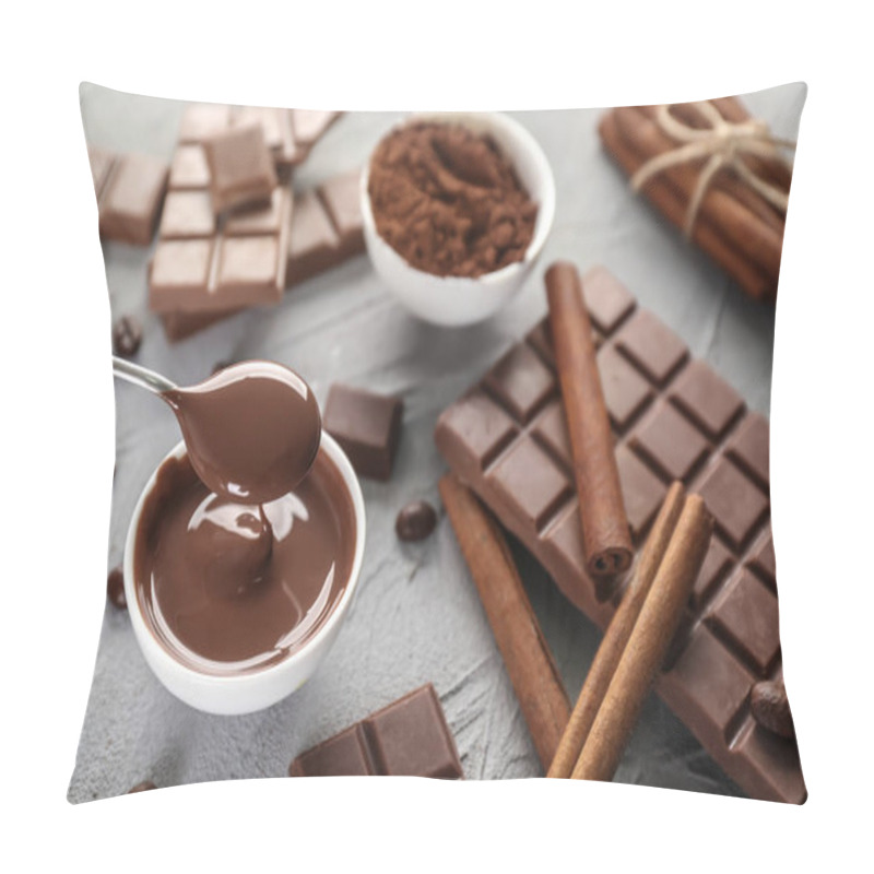 Personality  Pouring Chocolate Into Bowl On Table Pillow Covers