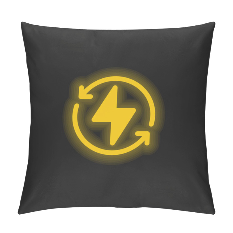 Personality  Bolt Yellow Glowing Neon Icon Pillow Covers