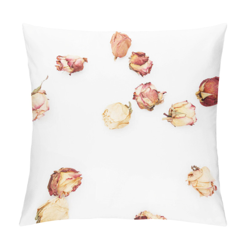 Personality  Flat Lay. Top View. Minimal Fashion Photography. Beautiful Romantic Composition With Flowers. St. Valentines Day Background Pillow Covers