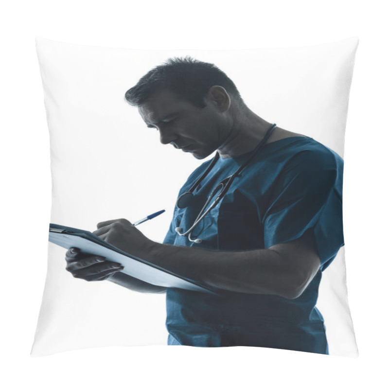 Personality  Doctor Man Silhouette Writing Portrait Pillow Covers