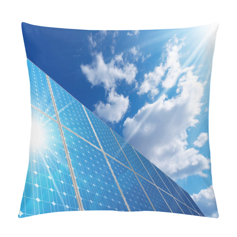 Personality  Solar Panels - Blue Sky Clouds And Sun Rays Pillow Covers