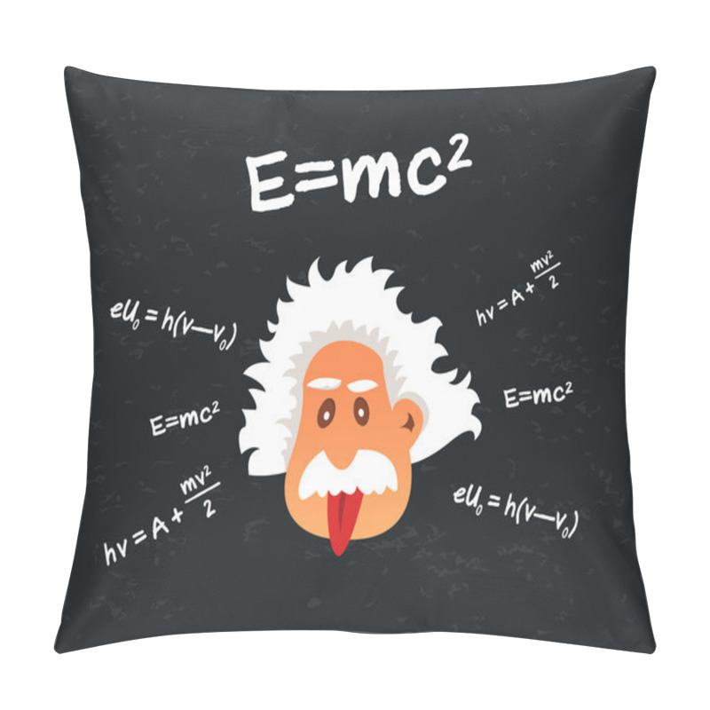 Personality  Cartoon Head Of Old Mad Scientist Showing Tongue Pillow Covers