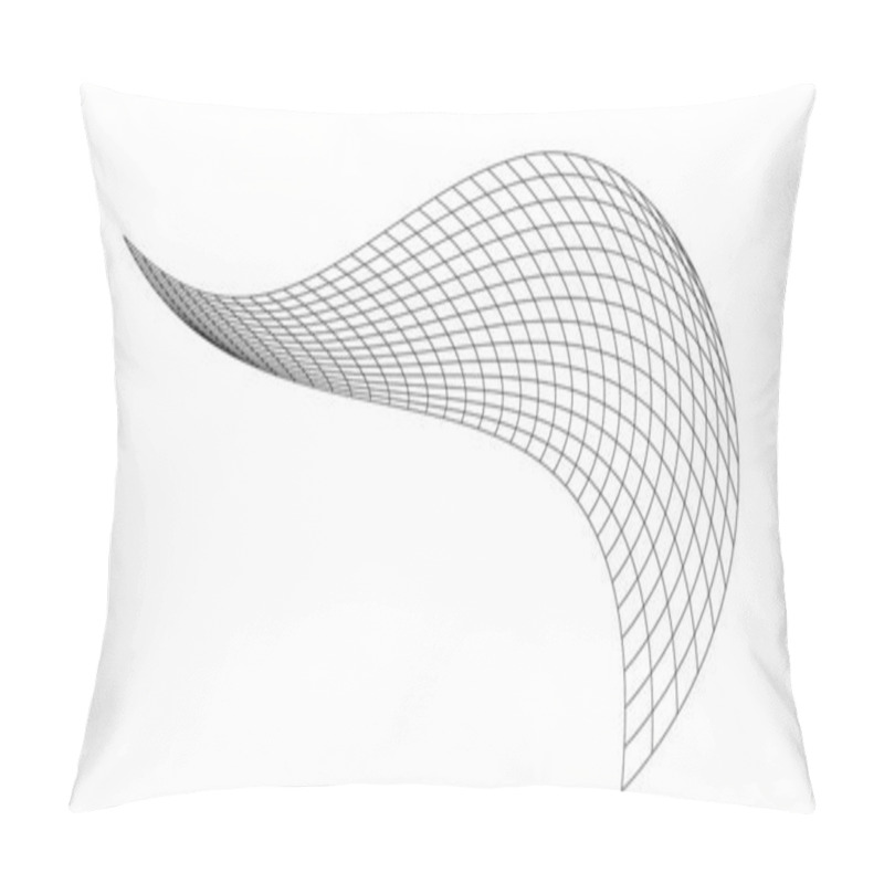 Personality  Net Flying Waving. Texture Wave Textile. Fabric Square Cells Of Sea Wind. Vector Illustration Rolling Hills. Flag Windy Stream Flow. Network Structure Surface Checkered Background Sport Lines Border. Pillow Covers