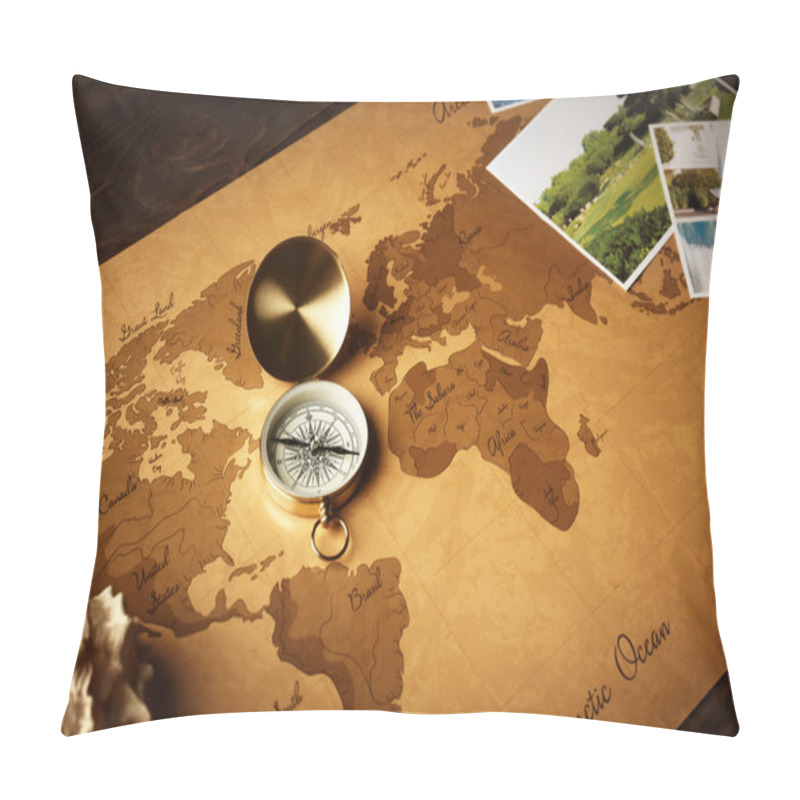 Personality  Marine Composition With Compass  Pillow Covers