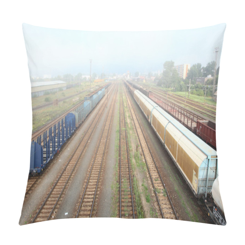 Personality  Freight Station With Trains Pillow Covers