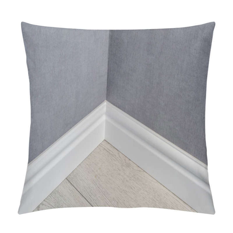 Personality  Detail Of Corner Flooring With Intricate Crown Molding And Plinth.  Pillow Covers